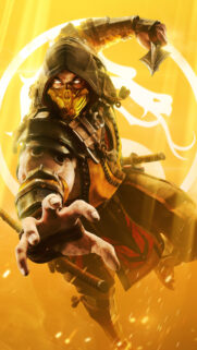Scorpion Mortal Kombat 11 Yellow Aesthetic Mobile Wallpaper