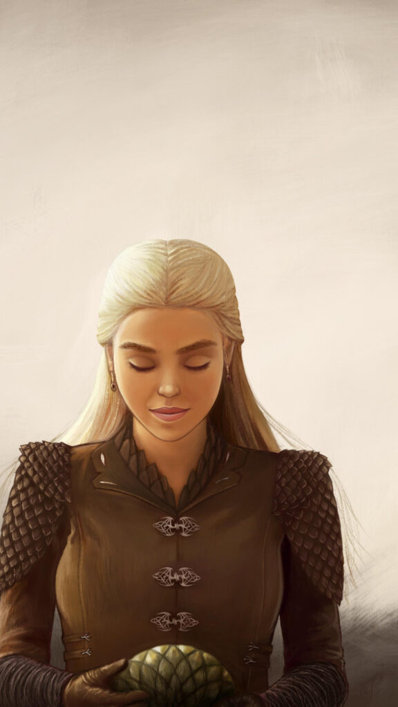 Daenerys Targaryen Holding Dragon Egg Mobile Wallpaper