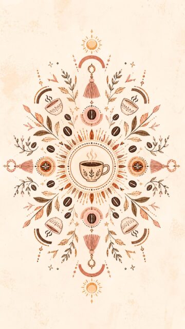 Boho Mandala Coffee Energy Spiritual Aesthetic Art Wallpaper