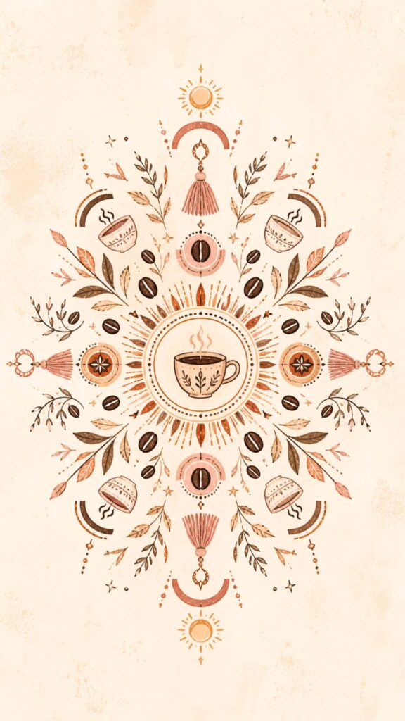 Boho Mandala Coffee Energy Spiritual Aesthetic Art Wallpaper