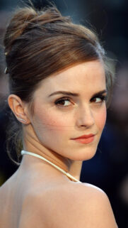 Elegant Close-up Portrait of Emma Watson Mobile Wallpaper