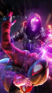 Spider-Man and The Prowler Battle 4K Mobile Wallpaper