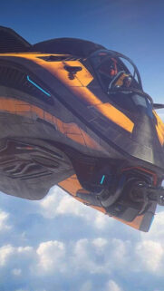 Yellow Spaceship Cockpit View Mobile Wallpaper