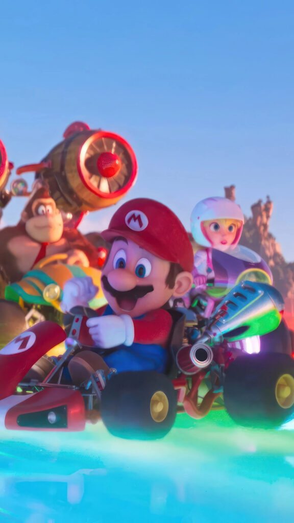Mario and Princess Peach Kart Racing Mobile Wallpaper