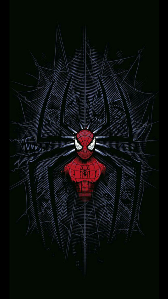 Spiderman Arachnid Dark Art Style Mobile Wallpaper