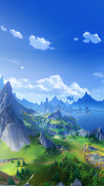 Vibrant Fantasy Landscape Vertical Phone Wallpaper