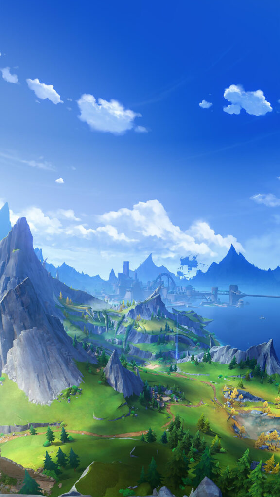 Vibrant Fantasy Landscape Vertical Phone Wallpaper