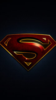 Minimalist Red and Gold Superman Logo Mobile Wallpaper