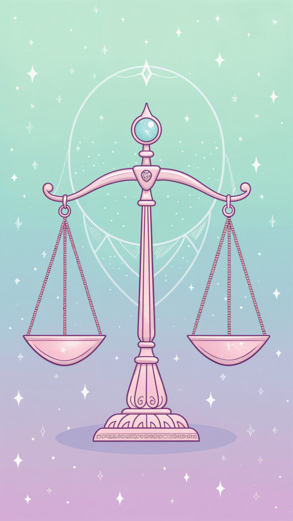 Libra Zodiac Balance Energy Spiritual Pastel Aesthetic Wallpaper