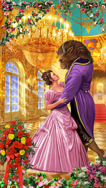 Romantic Fantasy Ball Scene Mobile Wallpaper