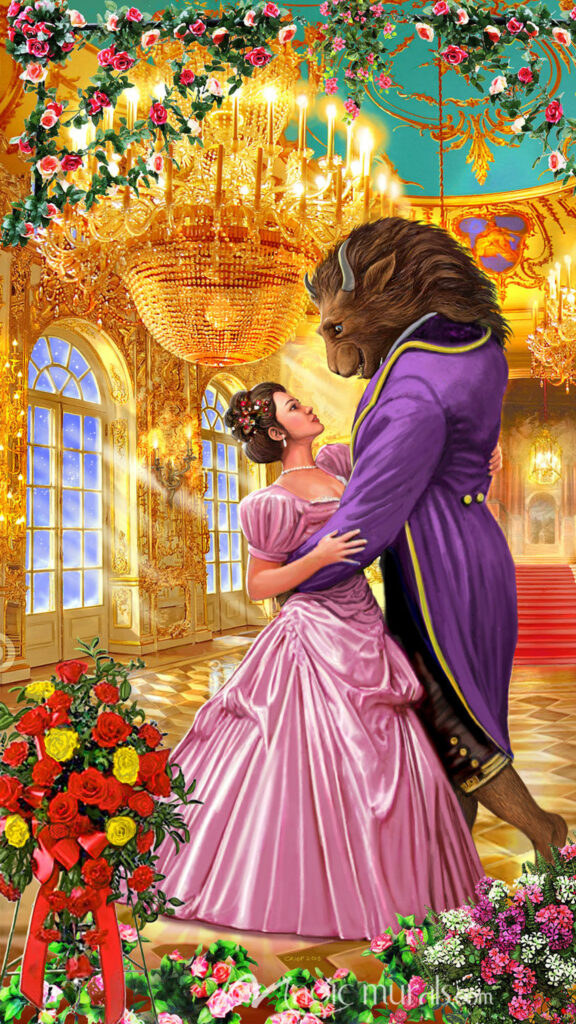 Romantic Fantasy Ball Scene Mobile Wallpaper