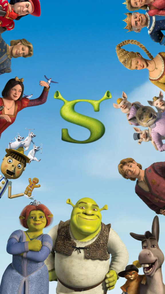 Official Shrek Characters Collage Mobile Wallpaper
