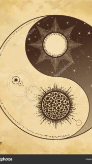Celestial Yin Yang Lunar and Solar Balance Spiritual Energy Wallpaper