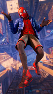 Spider-Man Miles Morales Streetwear Suit Mobile Wallpaper