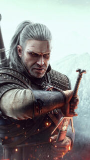 Geralt of Rivia Fantasy Warrior Vertical Mobile Wallpaper
