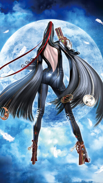 Bayonetta Full Moon Silhouette Stunning Mobile Wallpaper