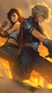 Cloud and Tifa Final Fantasy Action Mobile Wallpaper