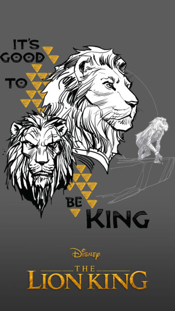The Lion King Sketch Style Mobile Wallpaper