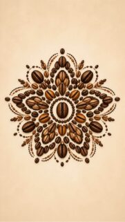 Sacred Coffee Bean Mandala Spiritual Energy Art Phone Wallpaper