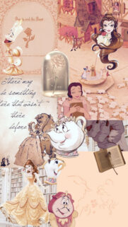 Disney Beauty and the Beast Aesthetic Collage Mobile Wallpaper
