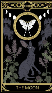 The Moon Tarot Card Aesthetic Spiritual Art Phone Wallpaper
