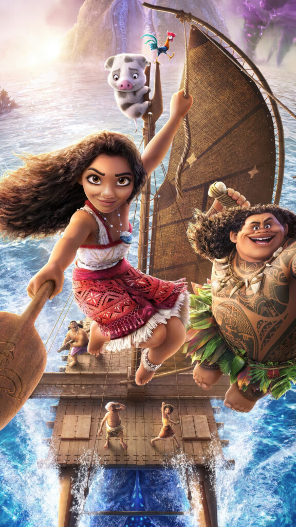 Moana and Maui Adventure High Quality Mobile Wallpaper
