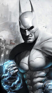 Batman Arkham City Gritty Electrified Suit Mobile Wallpaper
