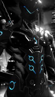 Futuristic Cybernetic Warrior Mobile Wallpaper