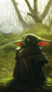 Grogu in the Forest Digital Art Mobile Wallpaper