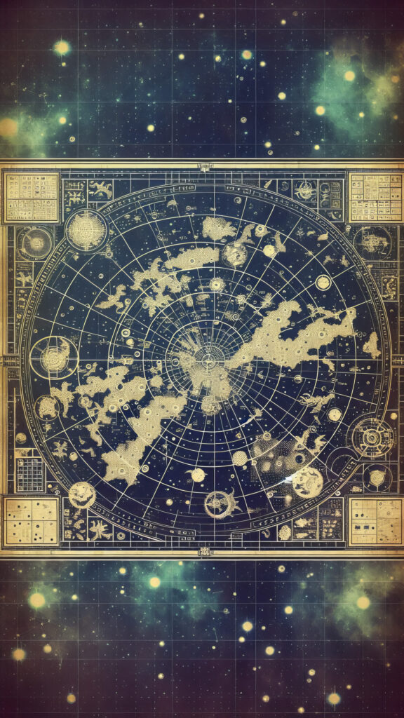 Celestial Star Map and Sacred Geometry Manifestation Energy Wallpaper