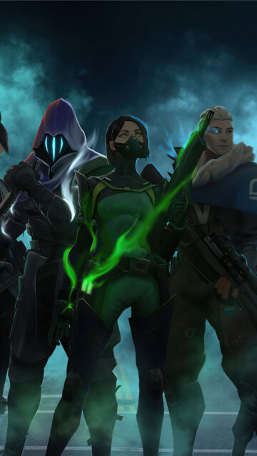 Valorant Agents Omen Viper and Sova Mobile Wallpaper