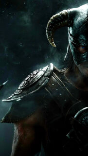 Dragonborn Warrior Portrait Mobile Wallpaper