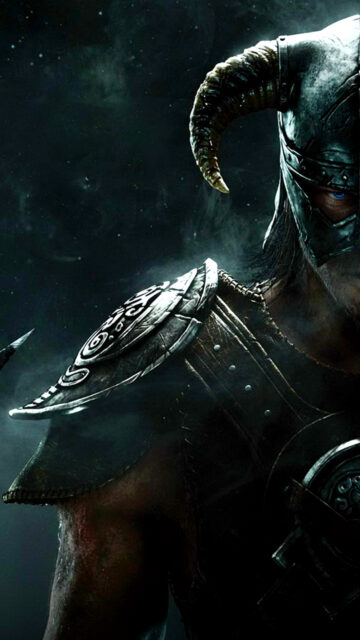 Dragonborn Warrior Portrait Mobile Wallpaper