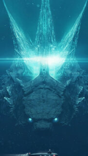 Godzilla Underwater Glowing Fins Mobile Wallpaper