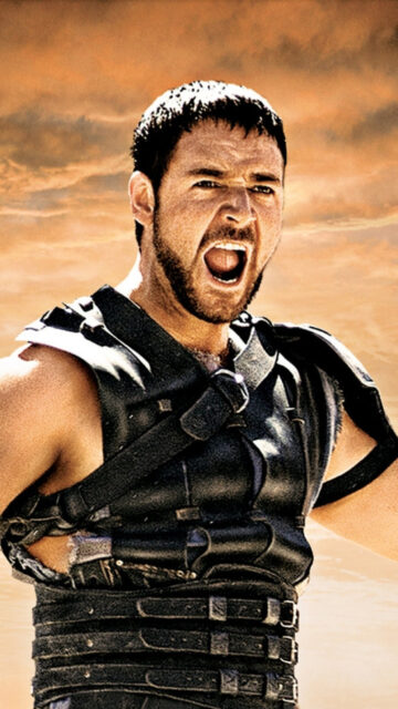Russell Crowe as Maximus Decimus Meridius Gladiator Mobile Wallpaper