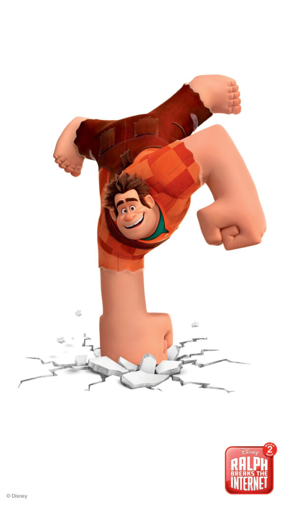 Wreck-It Ralph Breaking Through Mobile Wallpaper