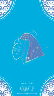Aquarius Zodiac Sign Water Bearer Artistic Minimalist Spiritual Design Wallpaper