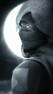 Moon Knight Glowing Eyes Silhouette 4K Mobile Wallpaper