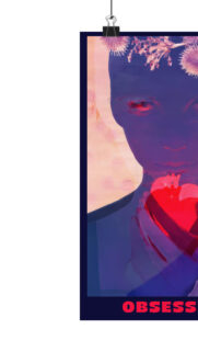 Surreal Artistic Illustration Featuring a Glowing Heart Mobile Wallpaper