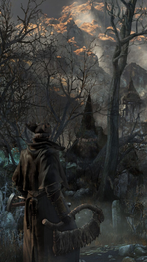 Hunter Looking Over The Cursed Frontier Mobile Wallpaper