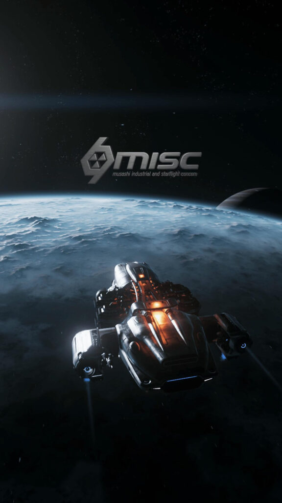 MISC Freelancer Spaceship Orbiting Planet Mobile Wallpaper