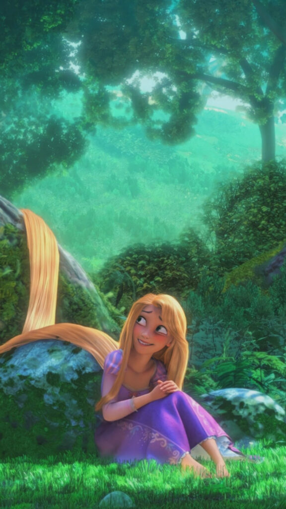 Rapunzel in Enchanted Forest Mobile Wallpaper