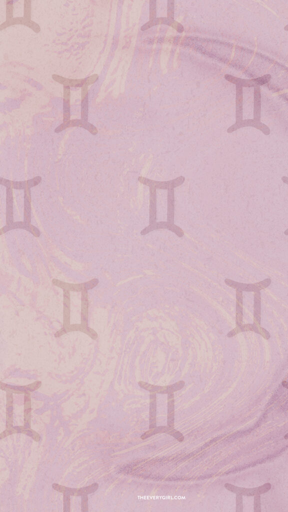 Gemini Zodiac Sign Celestial Aesthetic Pink Marble Mobile Wallpaper