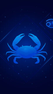 Minimalist Cancer Zodiac Sign Water Element and Astrology Blue Wallpaper