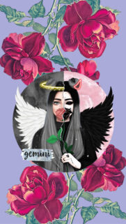 Gemini Duality Aesthetic Astrology Symbol and Zodiac Signs Wallpaper