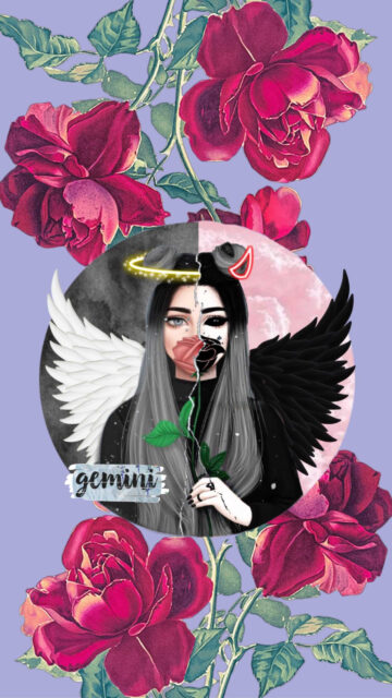 Gemini Duality Aesthetic Astrology Symbol and Zodiac Signs Wallpaper