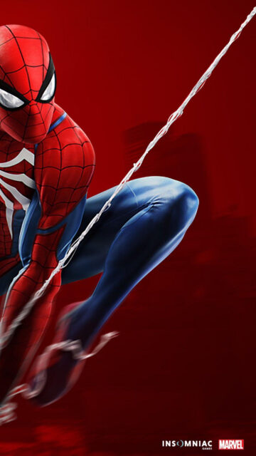 Insomniac Marvel Spider-Man Action Pose Mobile Wallpaper