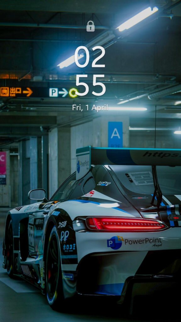 Mercedes-AMG GT3 Racing Car Parking Mobile Wallpaper