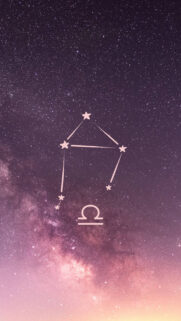 Aesthetic Libra Zodiac Constellation and Symbol Minimalist Phone Wallpaper