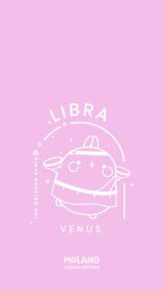 Cute Libra Zodiac Sign Aesthetic with Molang Character Wallpaper